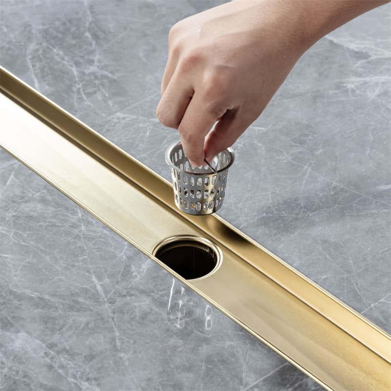 28" W Linear Grid Shower Drain Bed Bath & Beyond 39406814